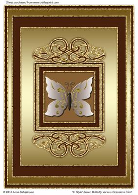 In Style Brown Butterfly Various Occasions Card