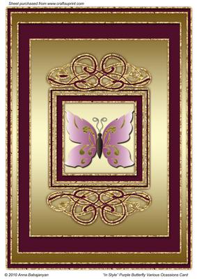 In Style Purple Butterfly Various Occasions Card