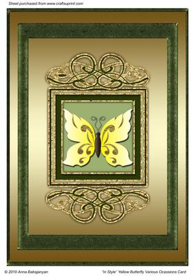 In Style Yellow Butterfly Various Occasions Card