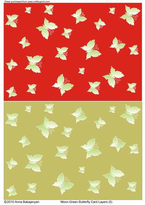 Moon-green Butterfly Card Layers (5)