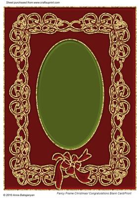 Fancy Frame Christmas/congratulations Blank Card/ Front