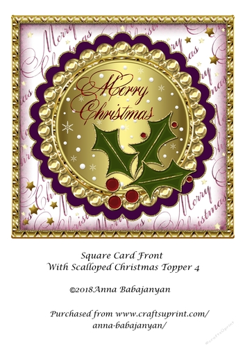 Square Card Front With Scalloped Christmas Topper 4