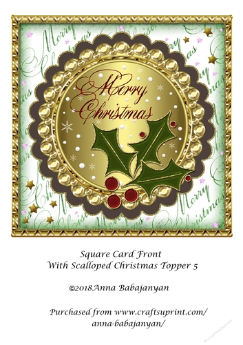 Square Card Front With Scalloped Christmas Topper 5