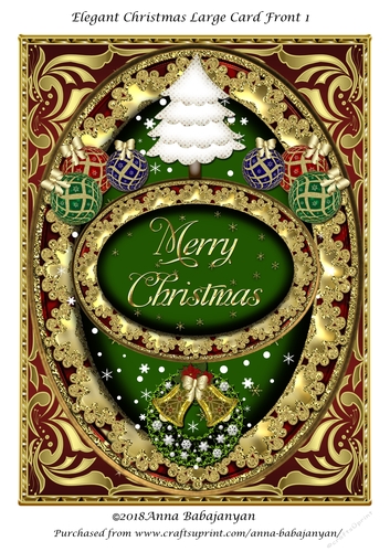 Elegant Christmas Large Card Front 1