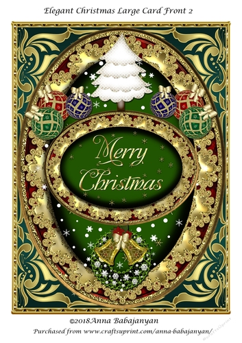 Elegant Christmas Large Card Front 2