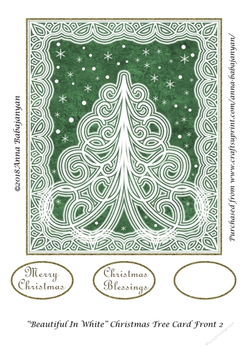 Beautiful In White Christmas Tree Card Front 2