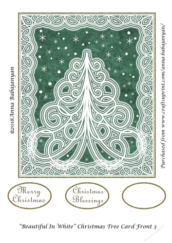 Beautiful In White Christmas Tree Card Front 3