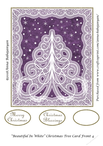 Beautiful In White Christmas Tree Card Front 4