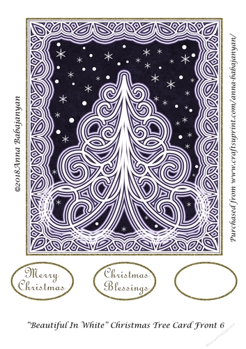Beautiful In White Christmas Tree Card Front 6