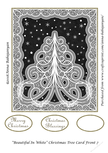 Beautiful In White Christmas Tree Card Front 7