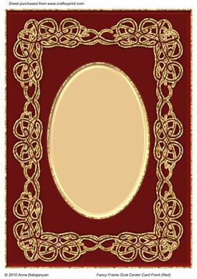 Fancy Frame Oval Center Card Front (red)