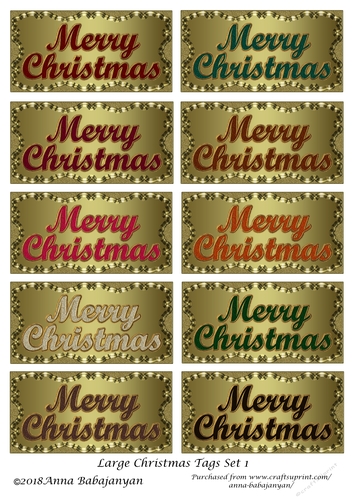 Large Christmas Tags Set 1
