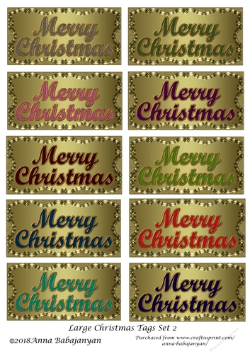 Large Christmas Tags Set 2
