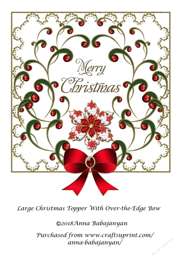 Large Christmas Topper With Over-the-Edge Bow
