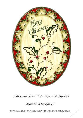 Christmas Beautiful Large Oval Topper 1