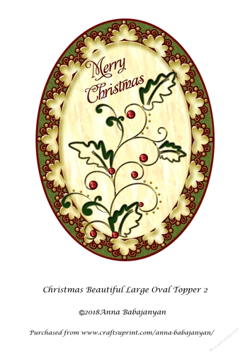 Christmas Beautiful Large Oval Topper 2
