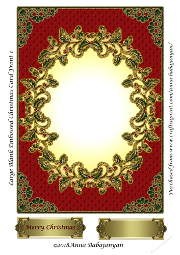 Large Blank Embossed Christmas Card Front 1