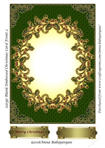 Large Blank Embossed Christmas Card Front 2