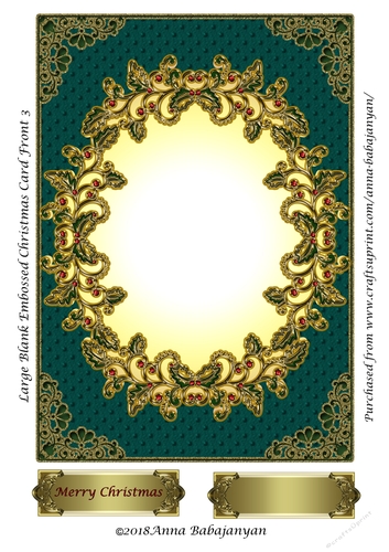 Large Blank Embossed Christmas Card Front 3