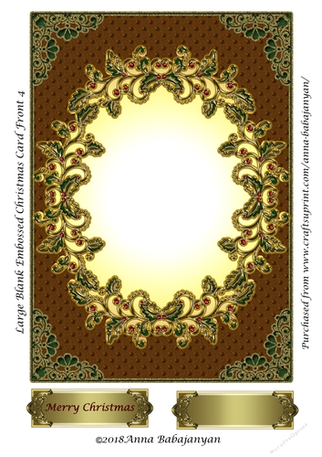Large Blank Embossed Christmas Card Front 4