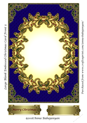 Large Blank Embossed Christmas Card Front 5