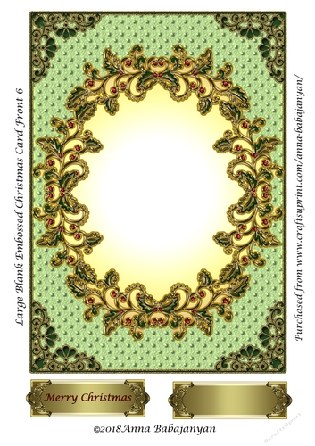 Large Blank Embossed Christmas Card Front 6