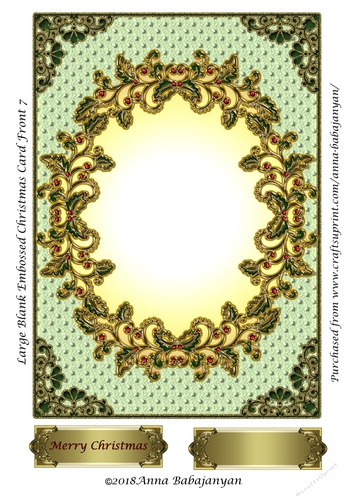 Large Blank Embossed Christmas Card Front 7