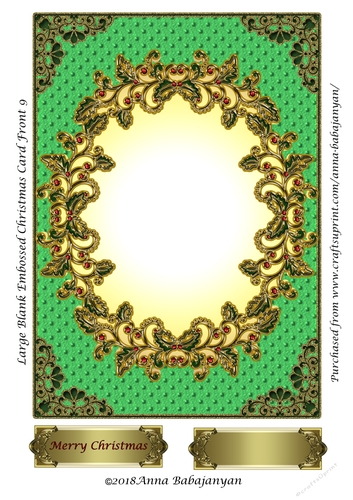 Large Blank Embossed Christmas Card Front 9