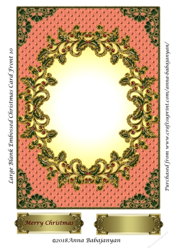 Large Blank Embossed Christmas Card Front 10
