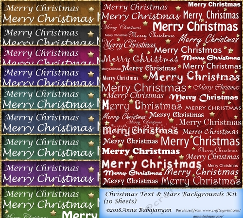 Christmas Text & Stars Backgrounds Kit