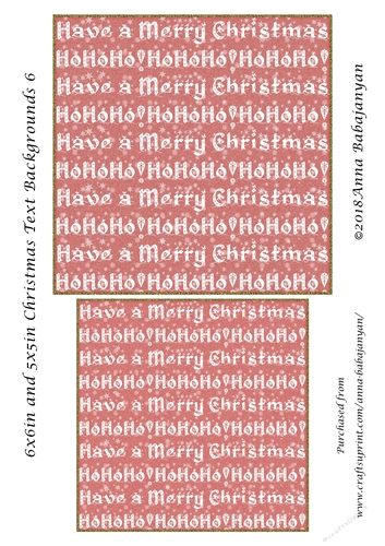 6x6in and 5x5in Christmas Text Backgrounds 6
