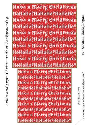 6x6in and 5x5in Christmas Text Backgrounds 9