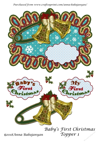 Babys First Christmas Topper 1