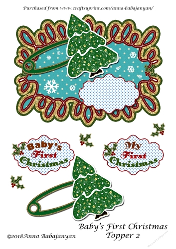 Babys First Christmas Topper 2