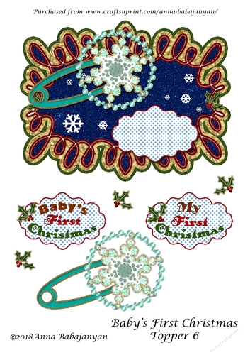 Babys First Christmas Topper 6