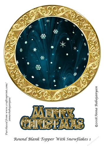 Round Blank Topper With Snowflakes 1