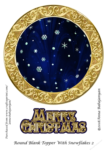 Round Blank Topper With Snowflakes 2