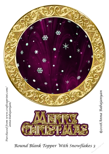 Round Blank Topper With Snowflakes 3
