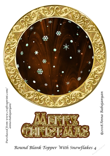 Round Blank Topper With Snowflakes 4
