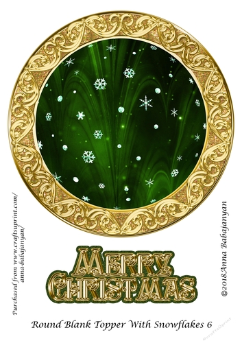 Round Blank Topper With Snowflakes 6