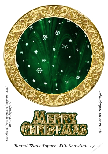Round Blank Topper With Snowflakes 7