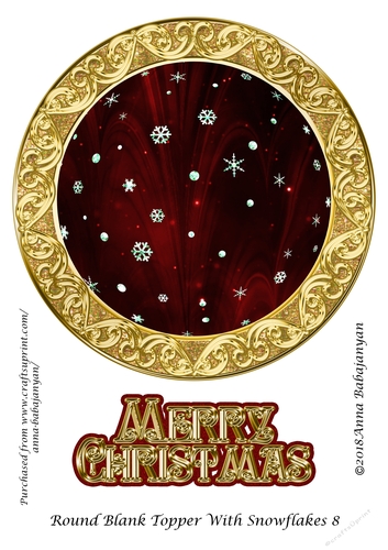 Round Blank Topper With Snowflakes 8
