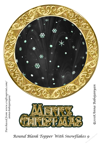 Round Blank Topper With Snowflakes 9