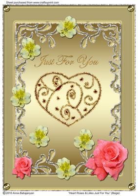 Heart Roses & Lilies Just for You (beige)