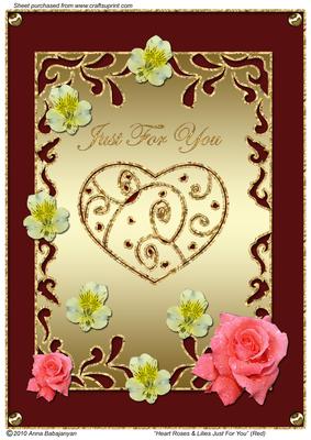 Heart Roses & Lilies Just for You (red)