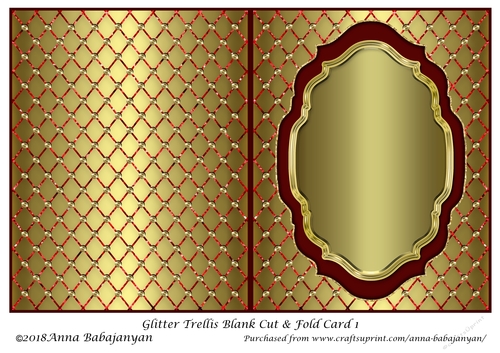 Glitter Trellis Blank Cut & Fold Card 1