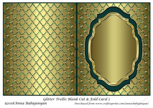 Glitter Trellis Blank Cut & Fold Card 2