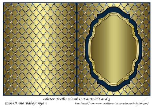 Glitter Trellis Blank Cut & Fold Card 3