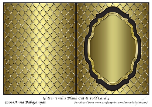 Glitter Trellis Blank Cut & Fold Card 4