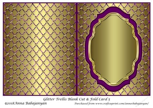 Glitter Trellis Blank Cut & Fold Card 5